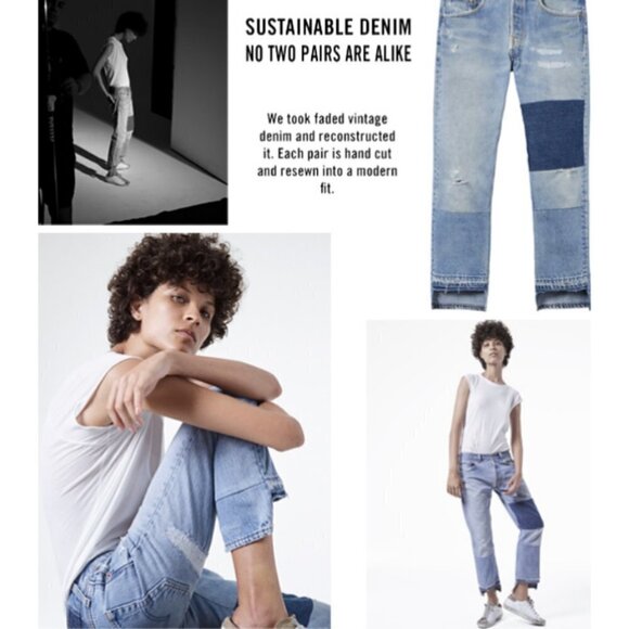 💕NILI LOTAN💕 Franki Patchwork Reworked Crop Jeans ~ Vintage Indigo 26 - Picture 5 of 16